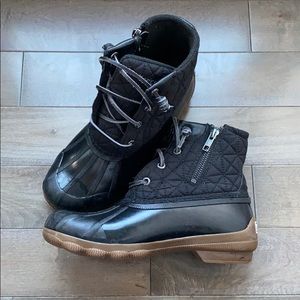 Sperry duck boots ankle length black